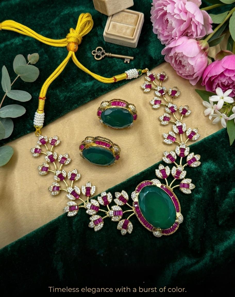 Elegant Kundan With Stone Necklace