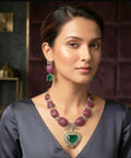Ruby Emerald Polki Necklace