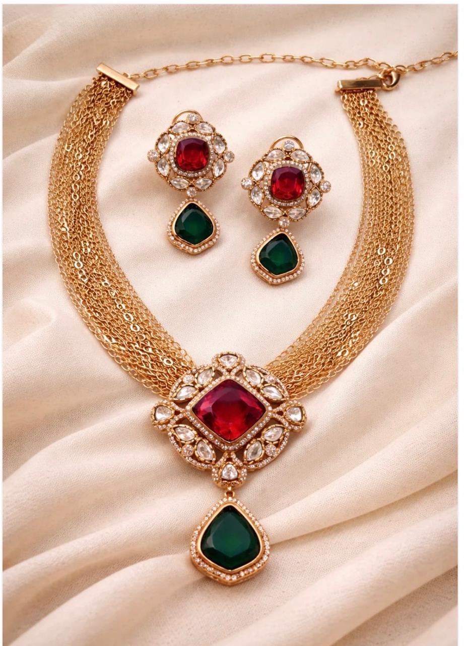 Russian Emrald Ruby Necklace