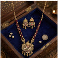 Antique Red Pearl Mala With kundan Pendant