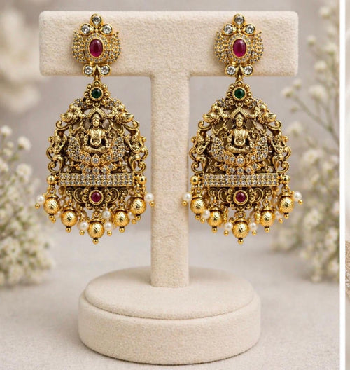 Antique Gold Laxmi Temple Necklace set