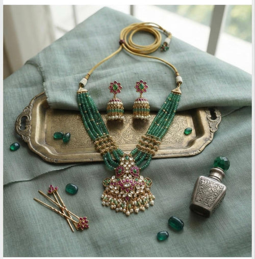 Antique Kundan Mala Pendant Set