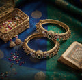 Antique Bangles With Gold Beads