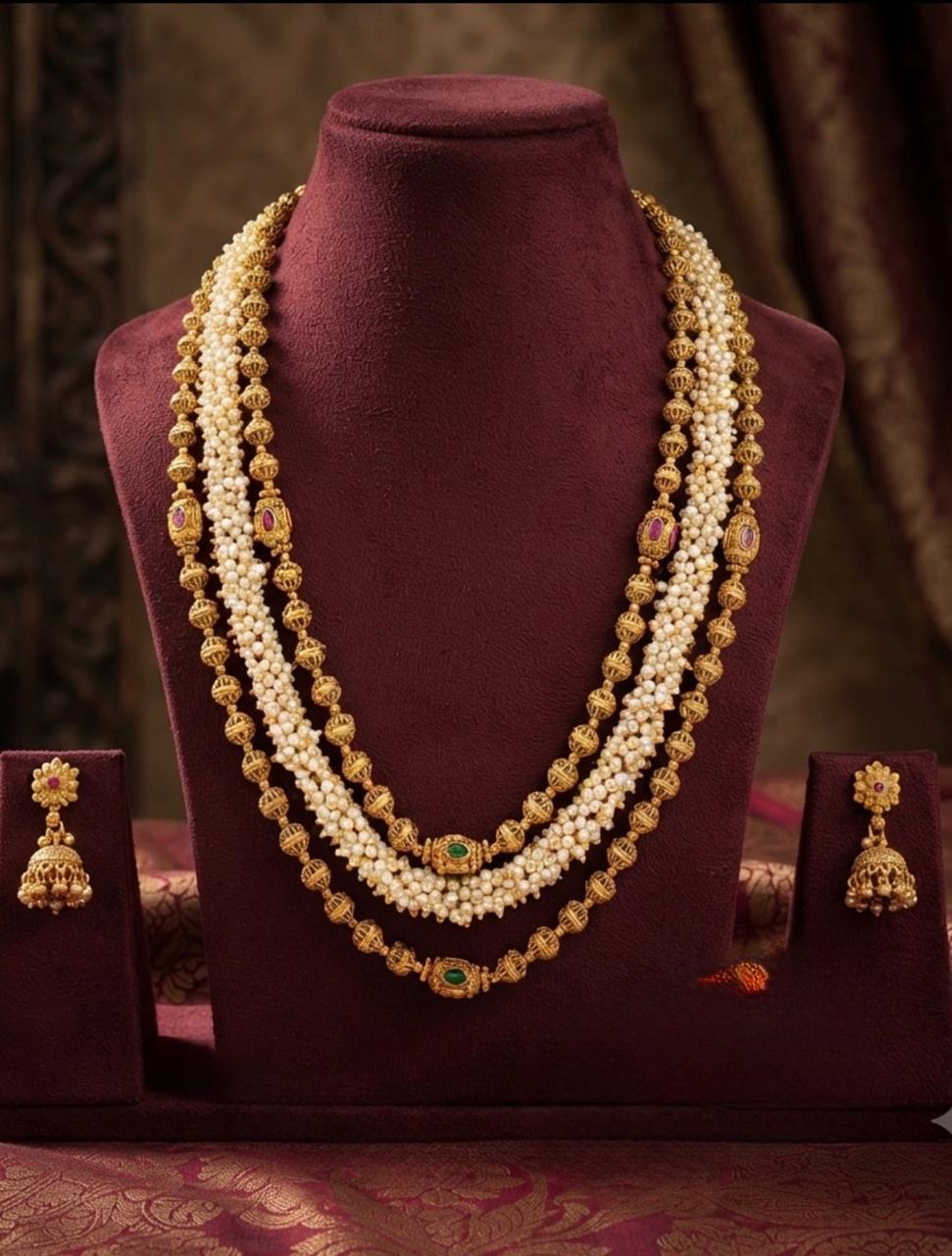 Antique Gold Pearl Mala