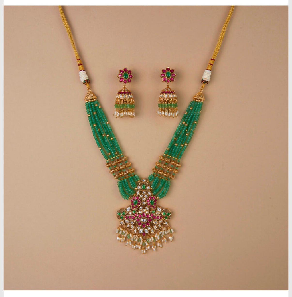 Antique Kundan Mala Pendant Set