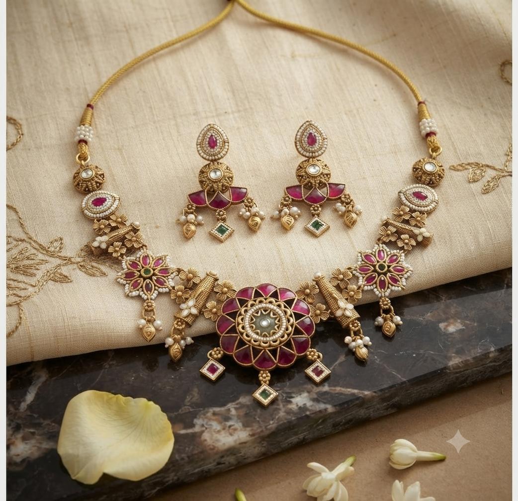 Antique Kundan Pearl Necklace