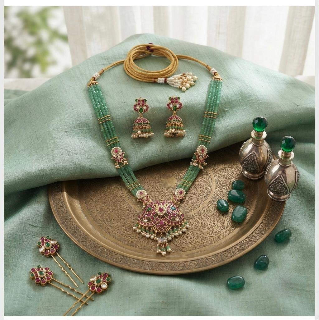 Antique Long Pendant Mala Set