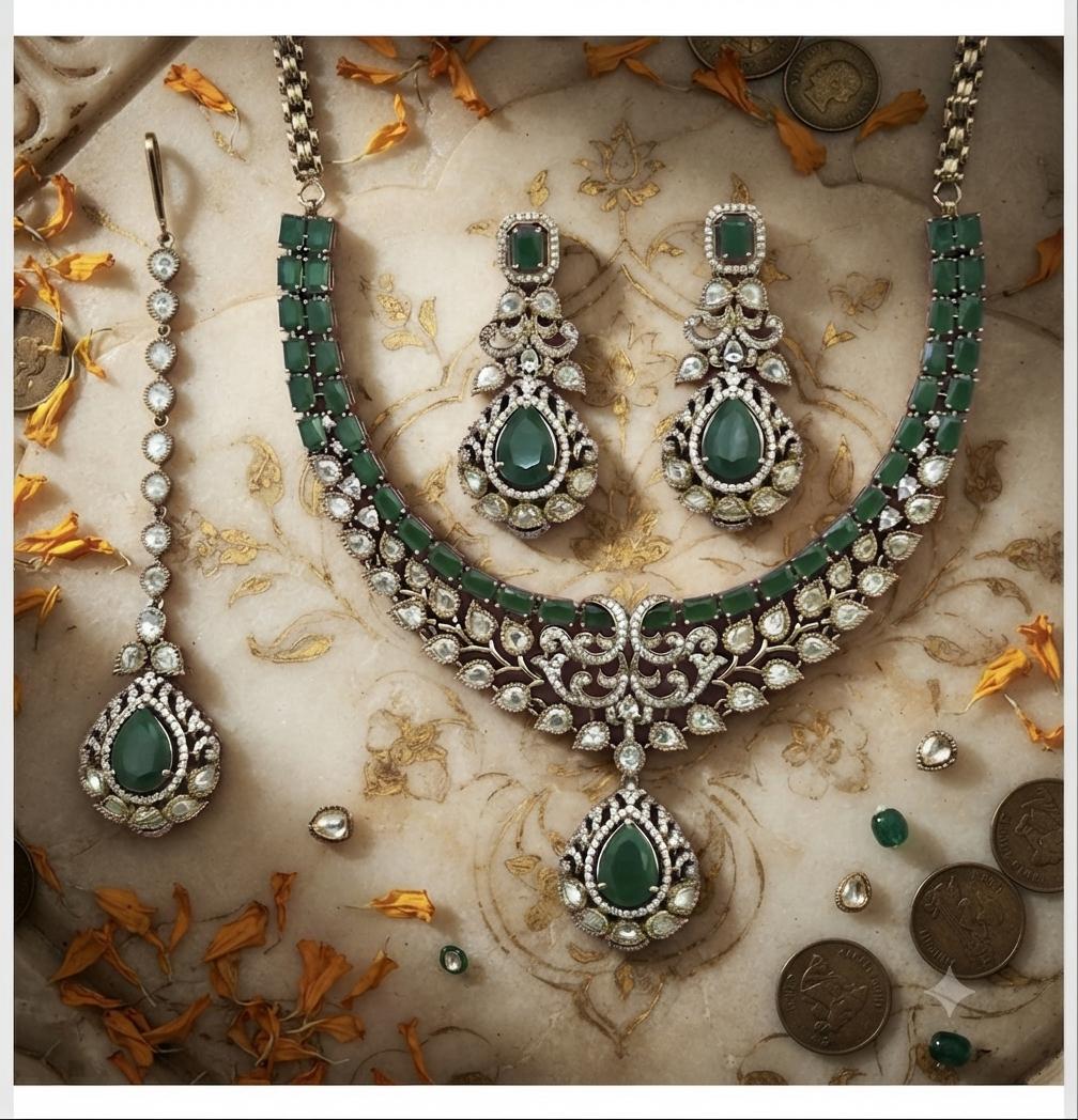Antique Moissanite Polki Necklace