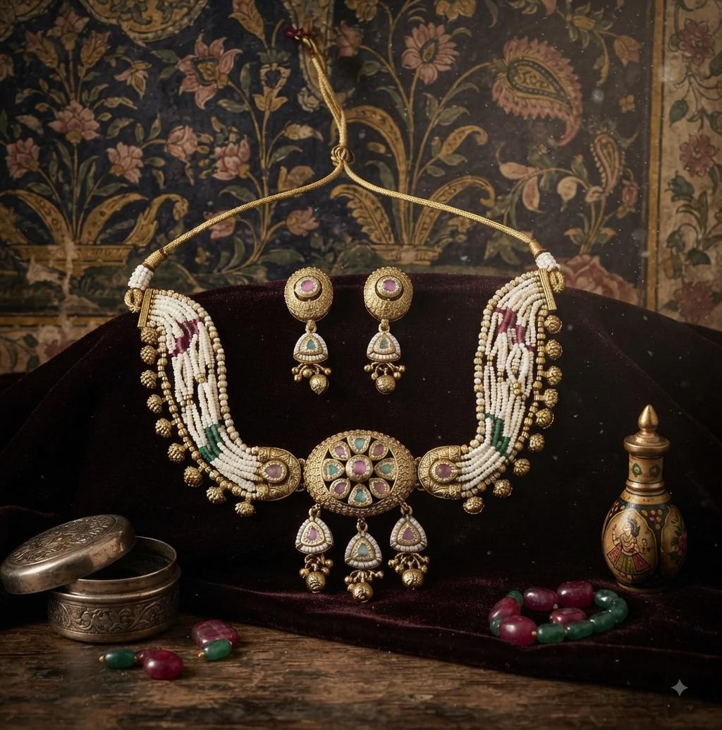 Antique Pearl Choker Set