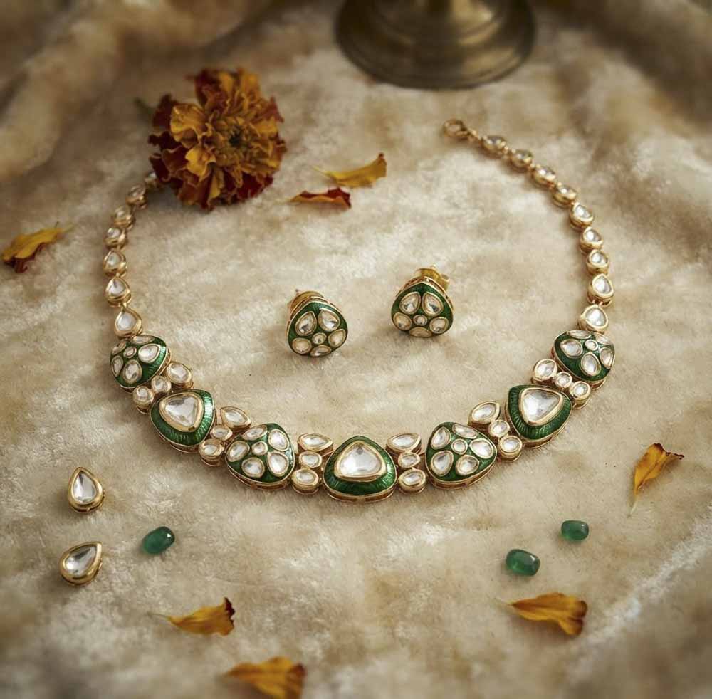 Delicate Meenakari Kundan Necklace