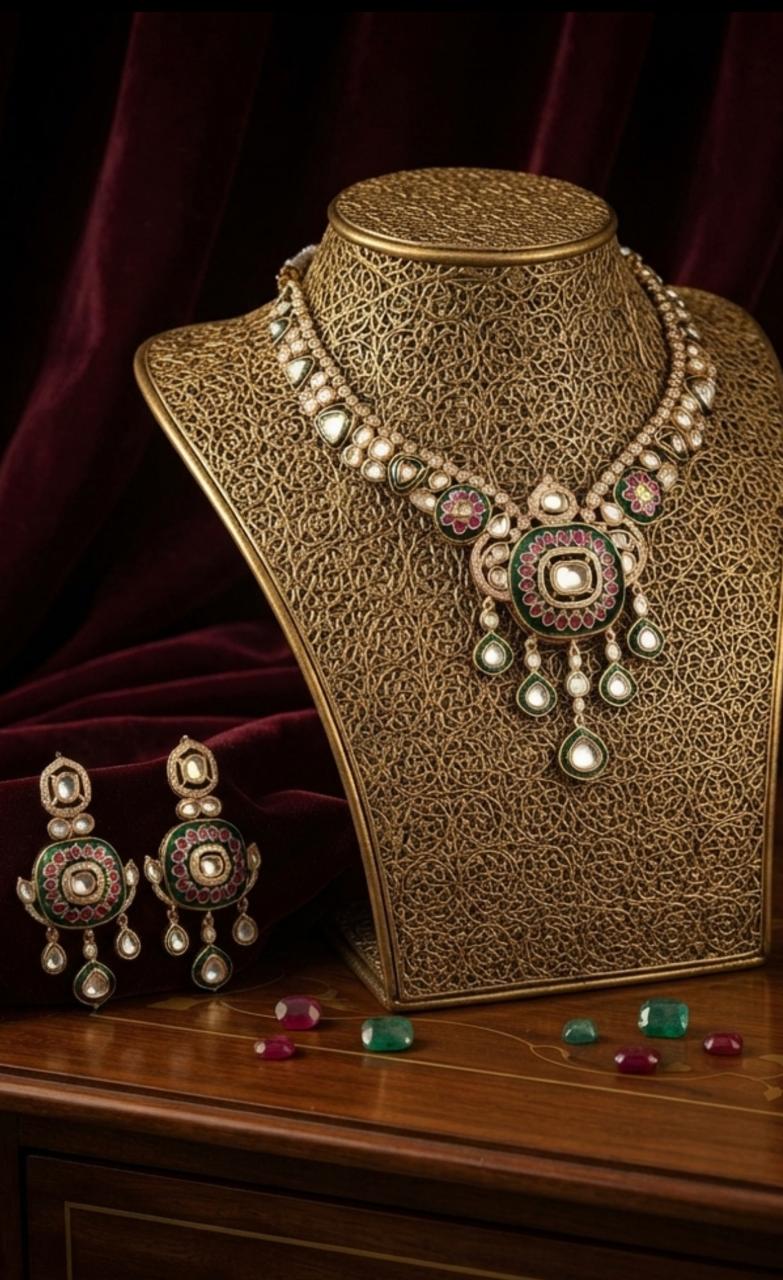 Delicate Meenakari Kundan Necklace