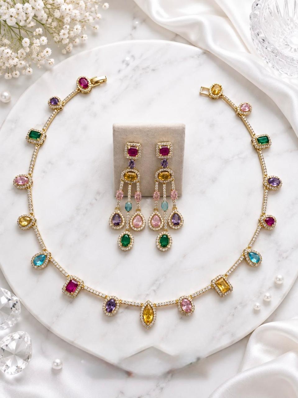 Delicate Multi Colour Stone Necklace