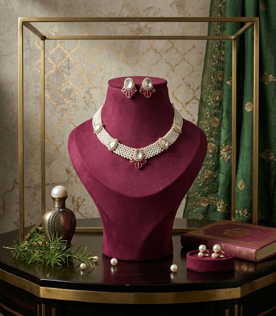Designer Pearl Kundan Necklace