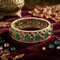 Emerald Pearl Polki Kada