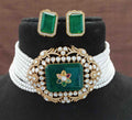 Emrald Stone With Pearl Choker Set