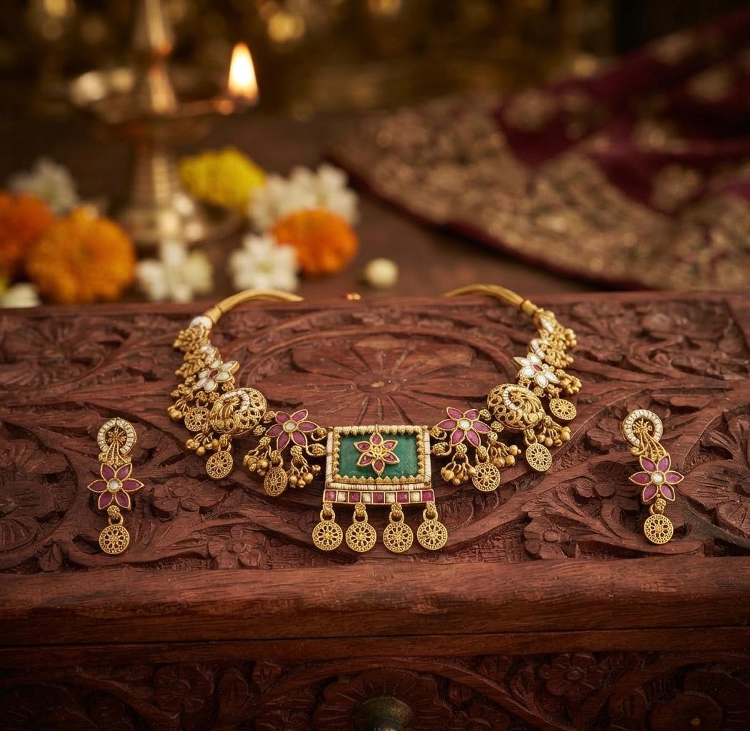 Floral Traditional Necklace Set