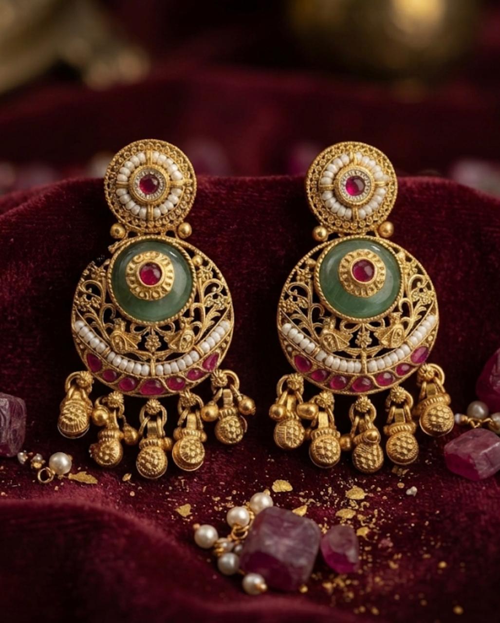 Gold Kundan Earings