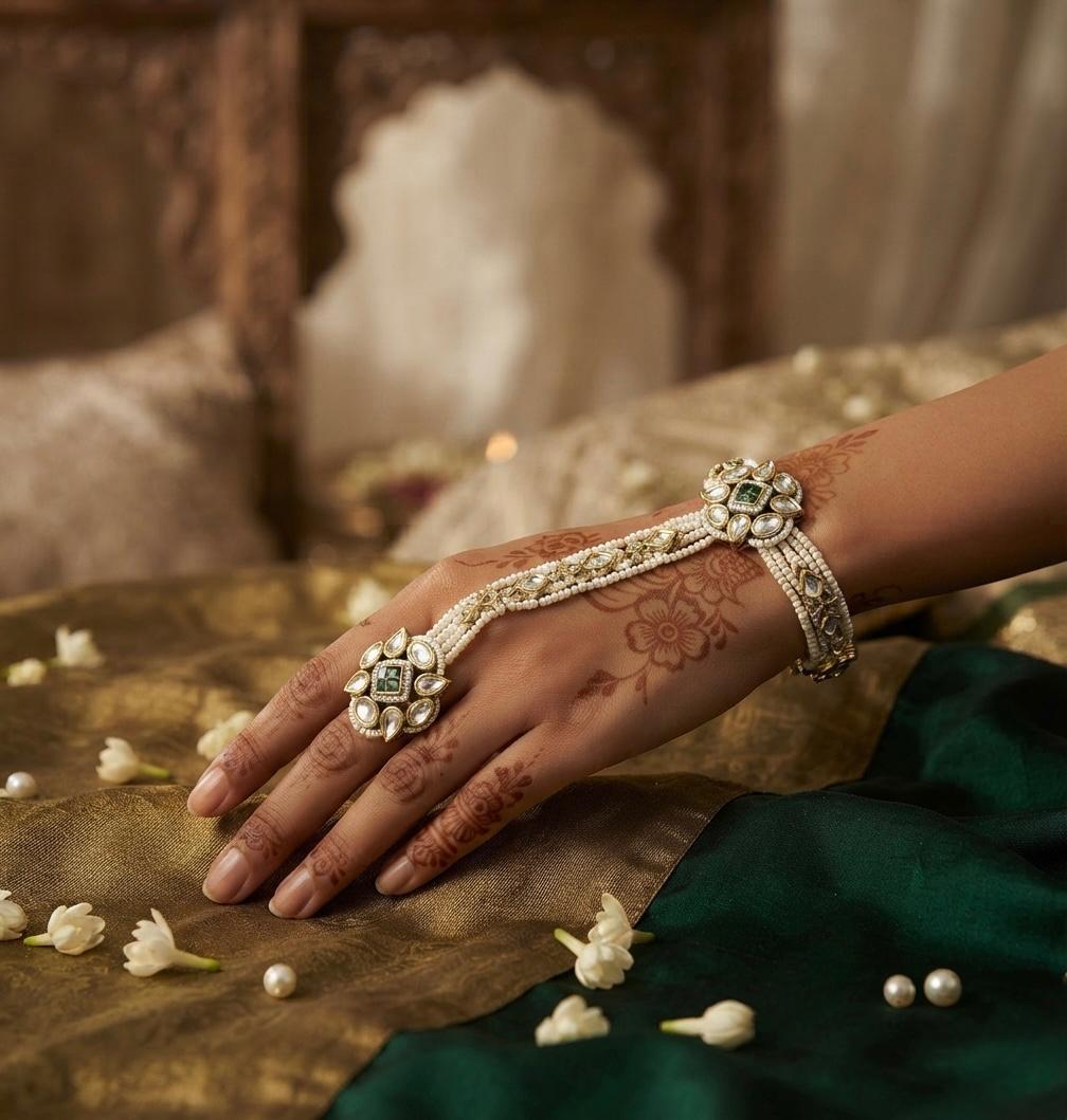 Hathpan With Kundan And Pearls