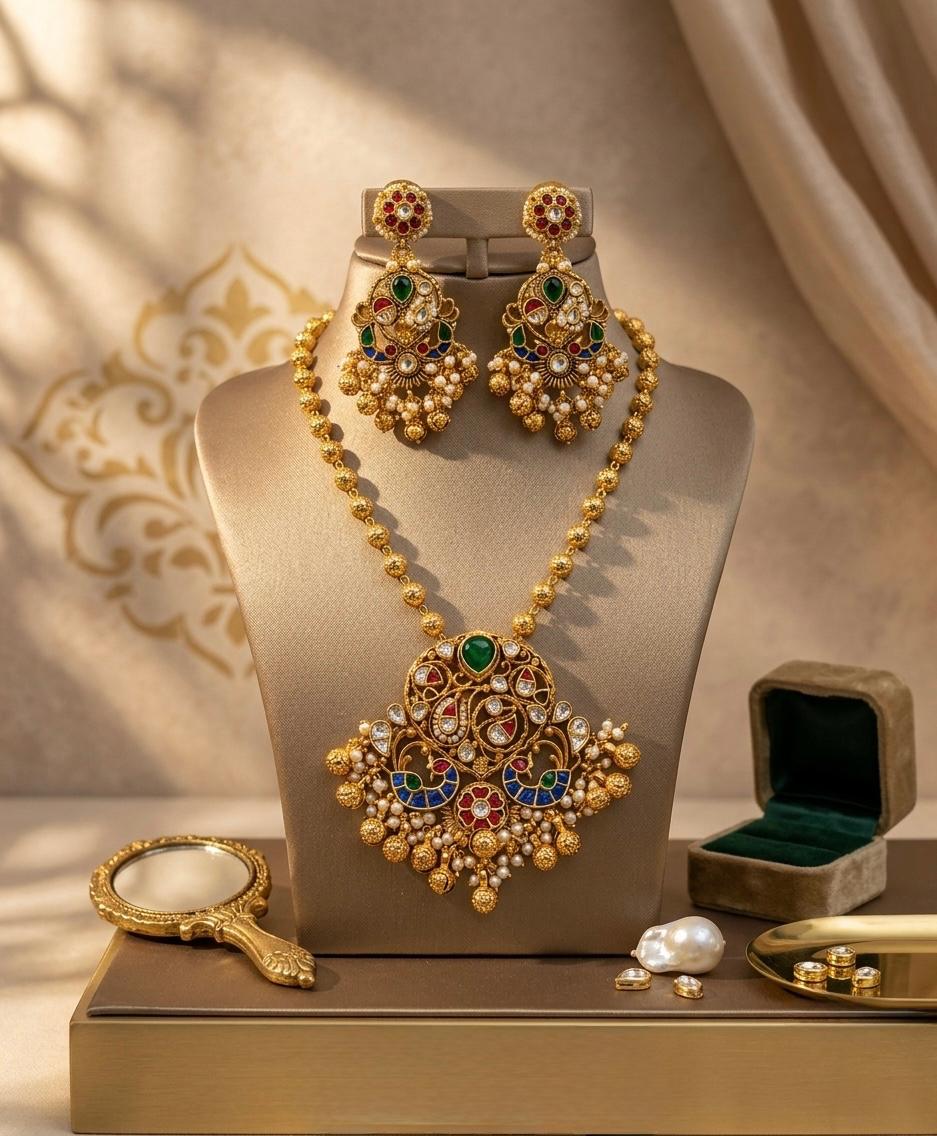 Jadau Long Necklace Set