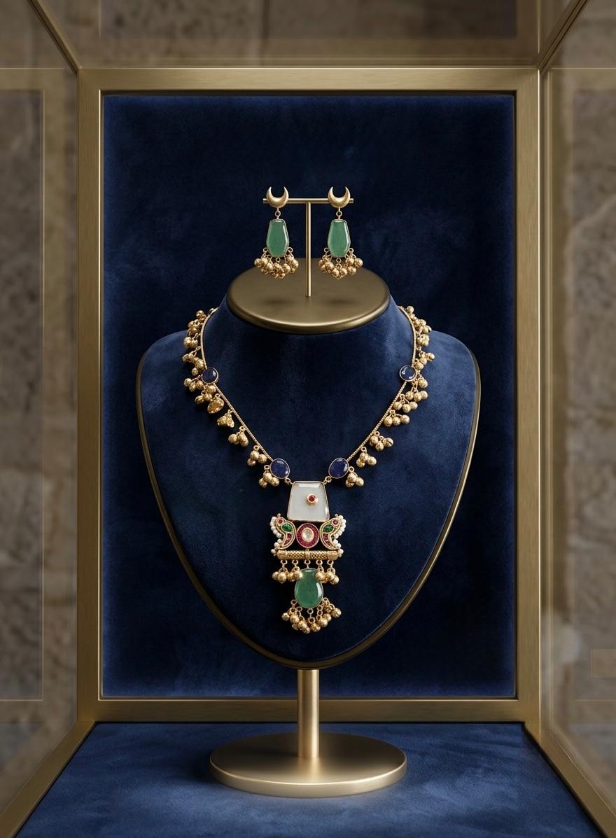 Jadau Kundan Stone Pendant Necklace