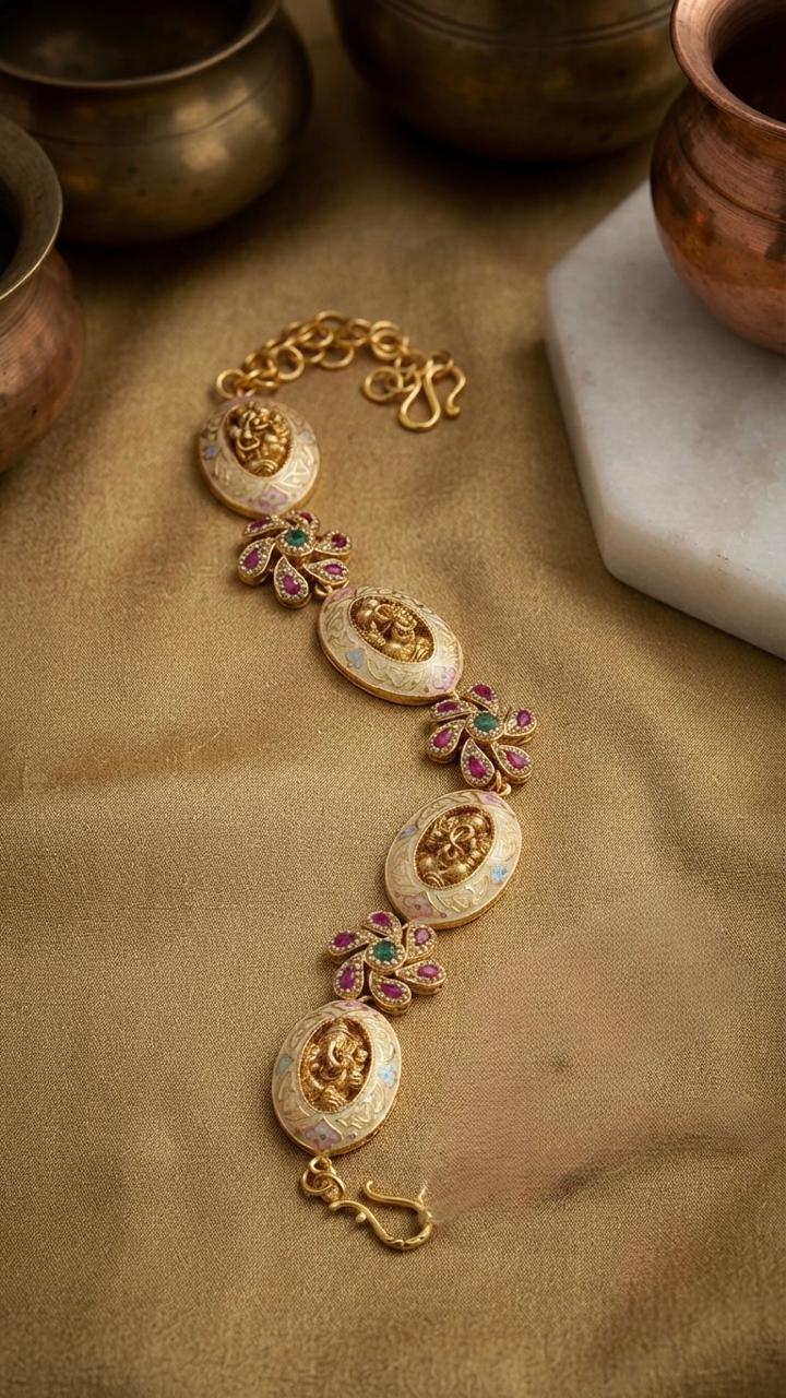 Kundan Antique Meenakari Bracelet