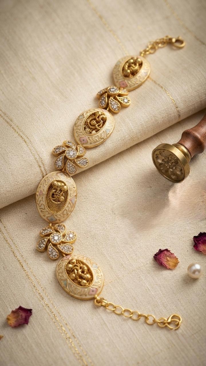 Kundan Antique Meenakari Bracelet