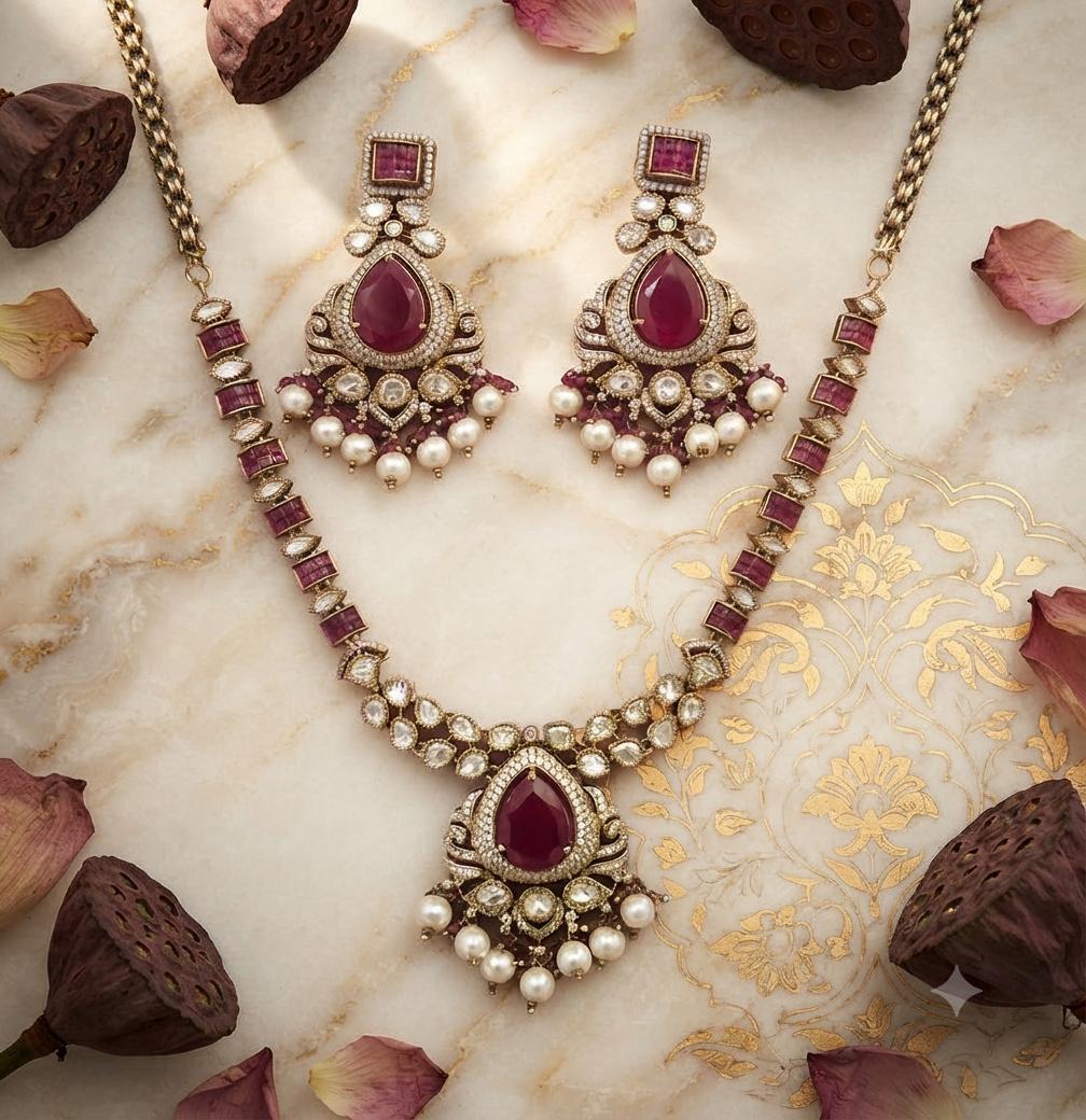 Kundan Classic Necklace With Pearl And Ruby