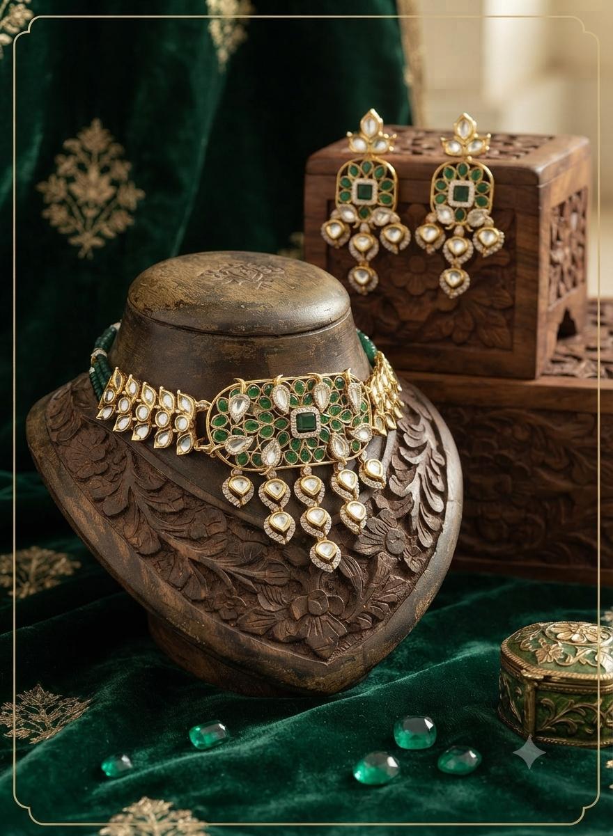 Kundan Jadau Choker Necklace Set