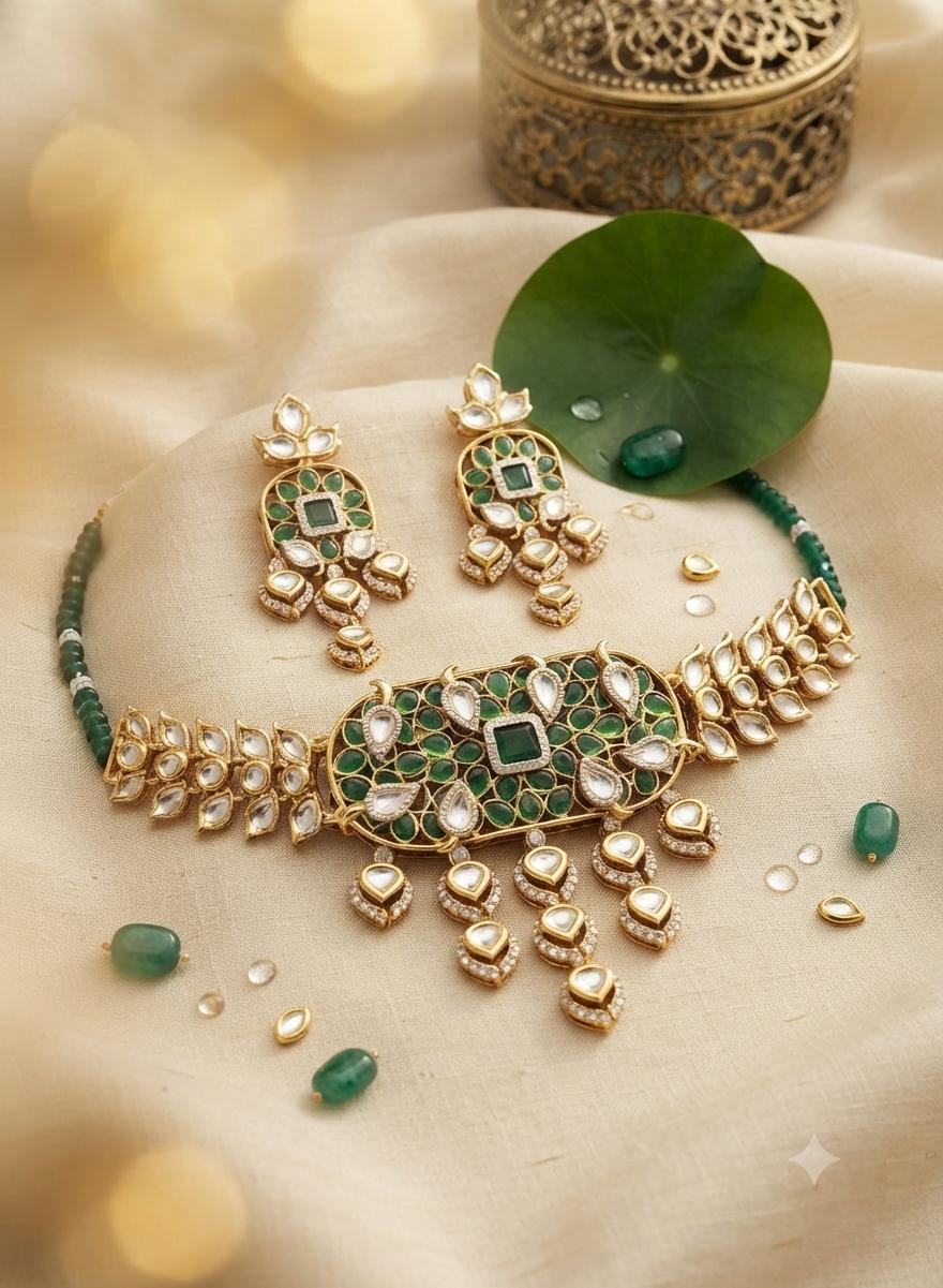Kundan Jadau Choker Necklace Set
