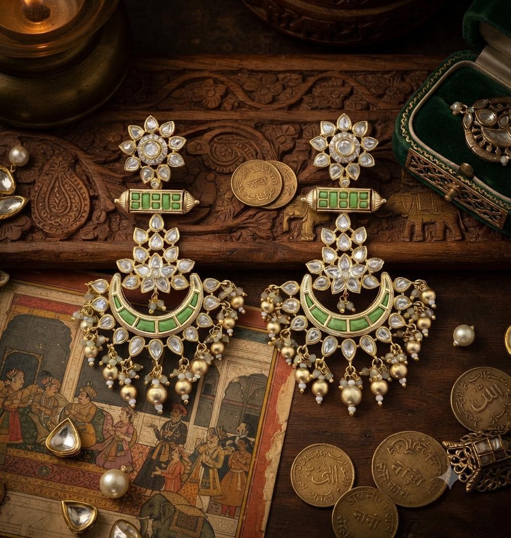 Kundan Chandbali With Pearls