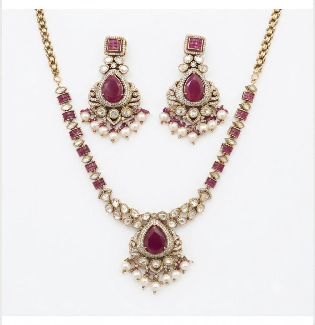 Kundan Classic Necklace With Pearl And Ruby