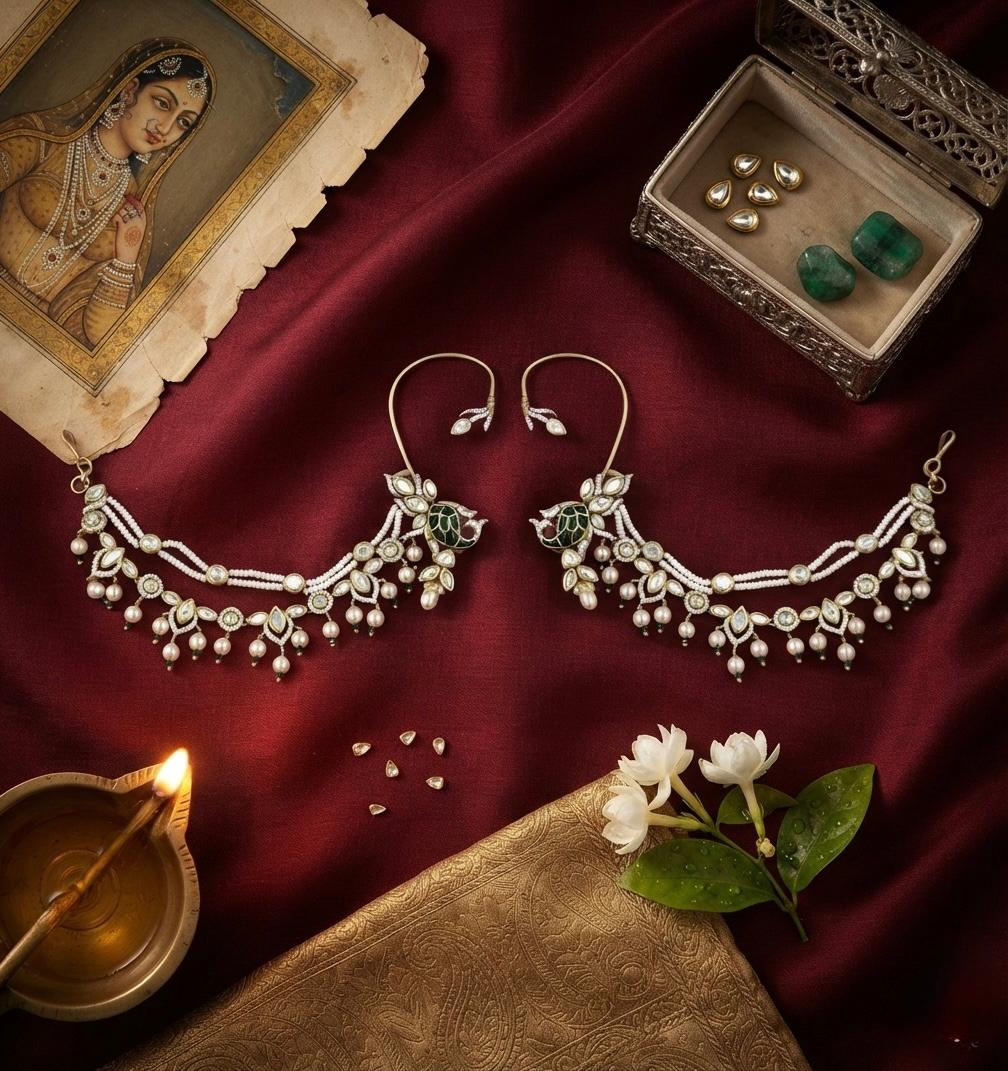 Kundan Earcuff With Chain