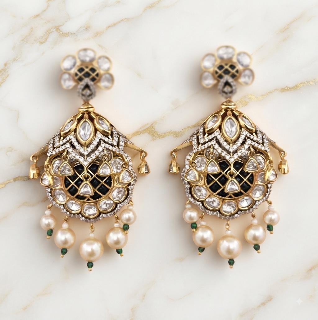Kundan Pearl Eardrop