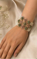 Kundan Pearl String Pochi Bracelet