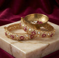 Kundan Polki With Ruby Bangles