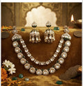 Layered Kundan Necklace With Jhumkhi