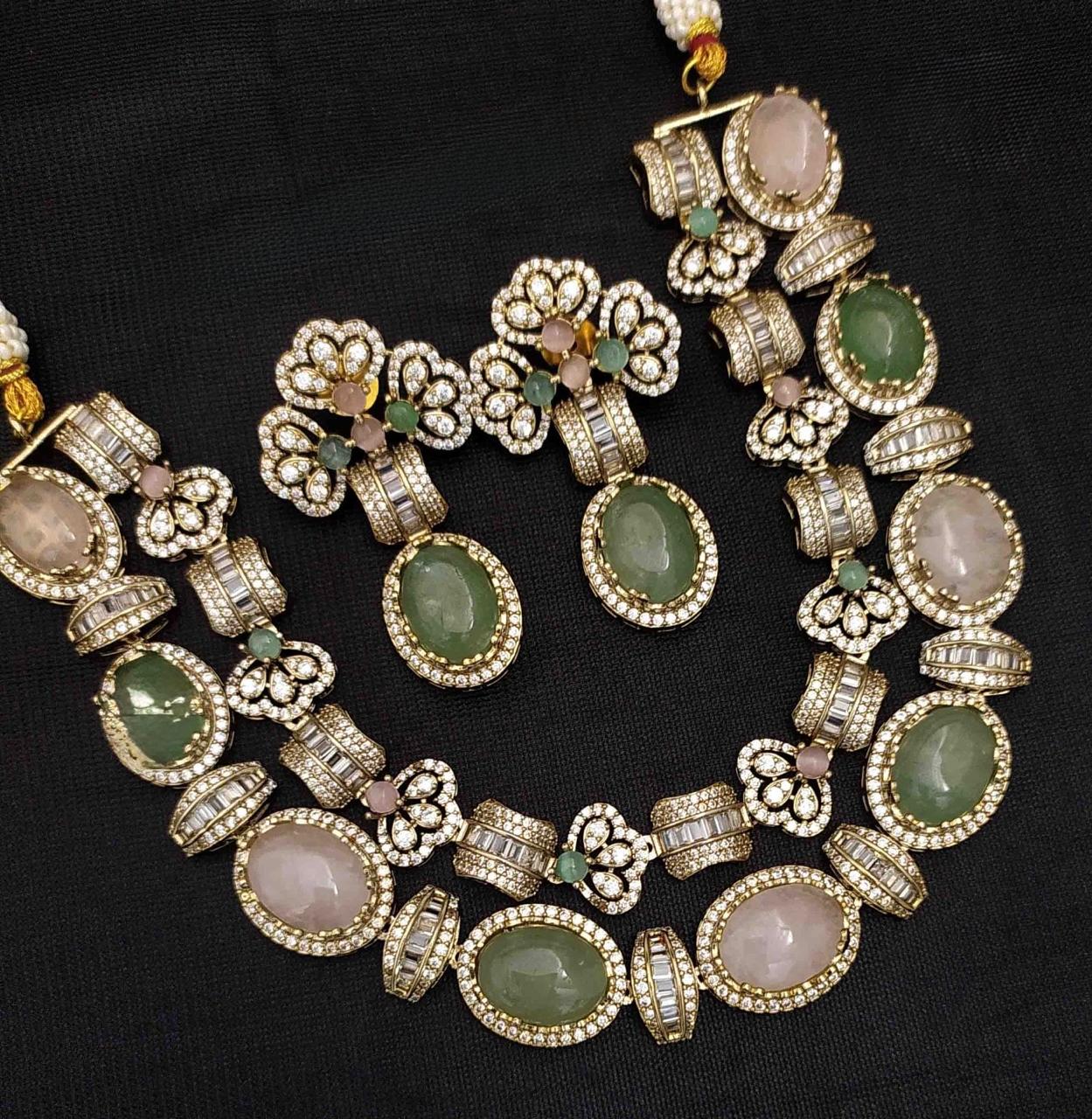 Multi Colour Stone Sabyasachi Necklace set
