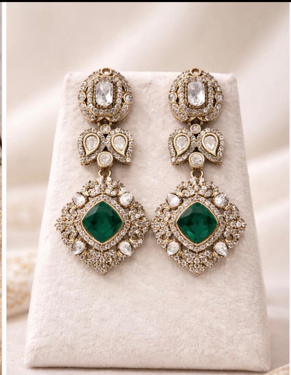 Multi layer statement mossinite necklace