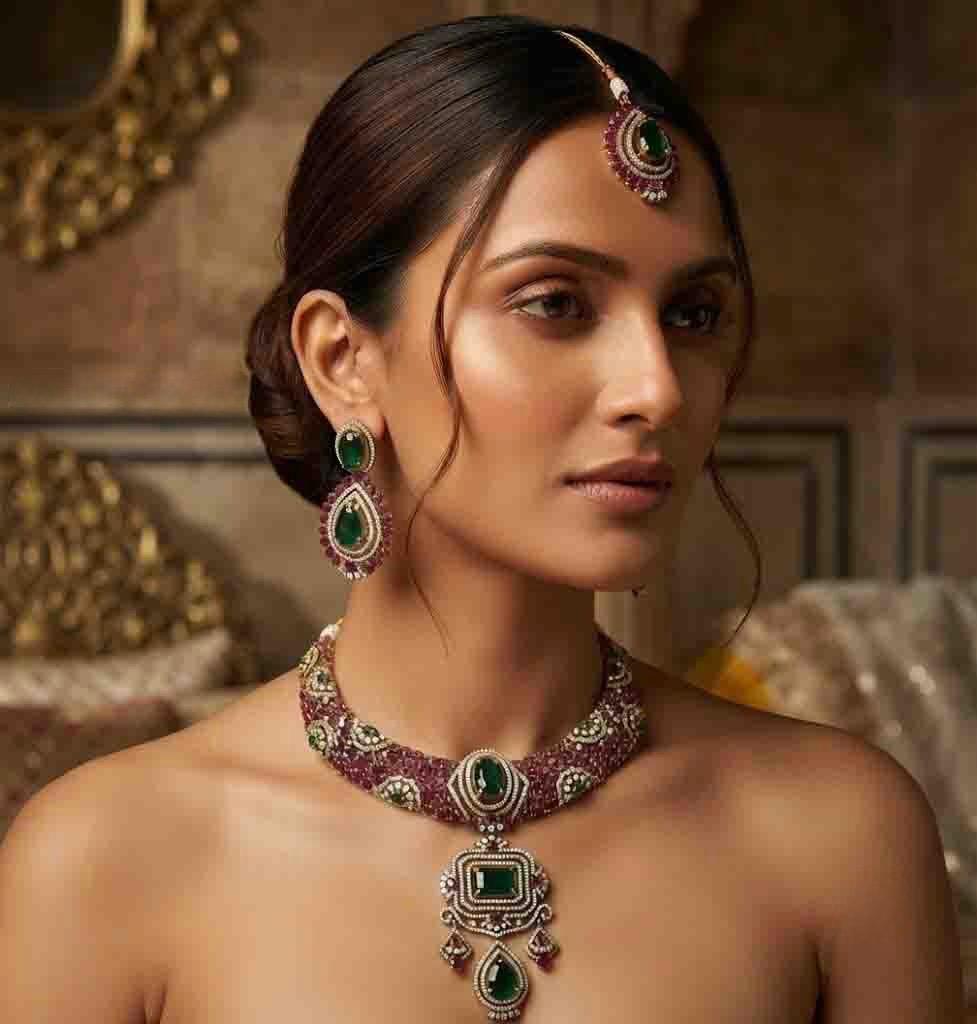 Multicolour Polki And Kundan Heritage Necklaceset