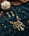 Multi Colour Stone Elephant Necklace