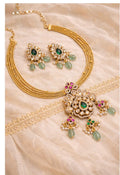 Multi Line Victorian Jadau Hasli Set