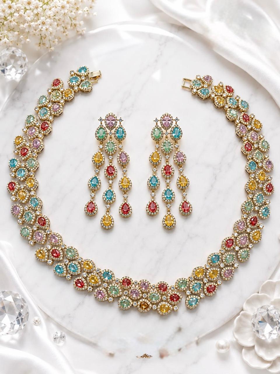 Navratna Necklace Set