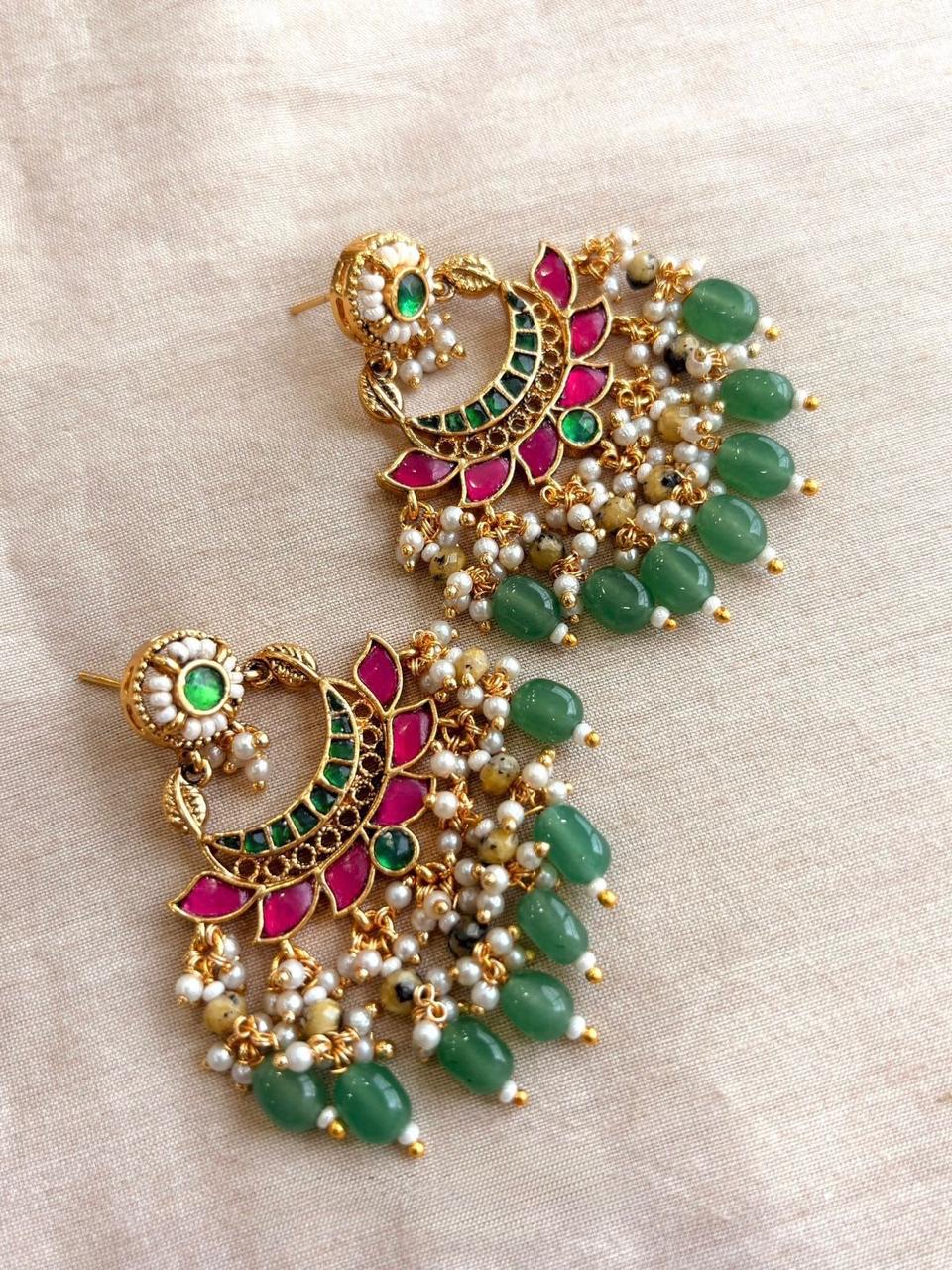 Pachi Kundan Chandbali