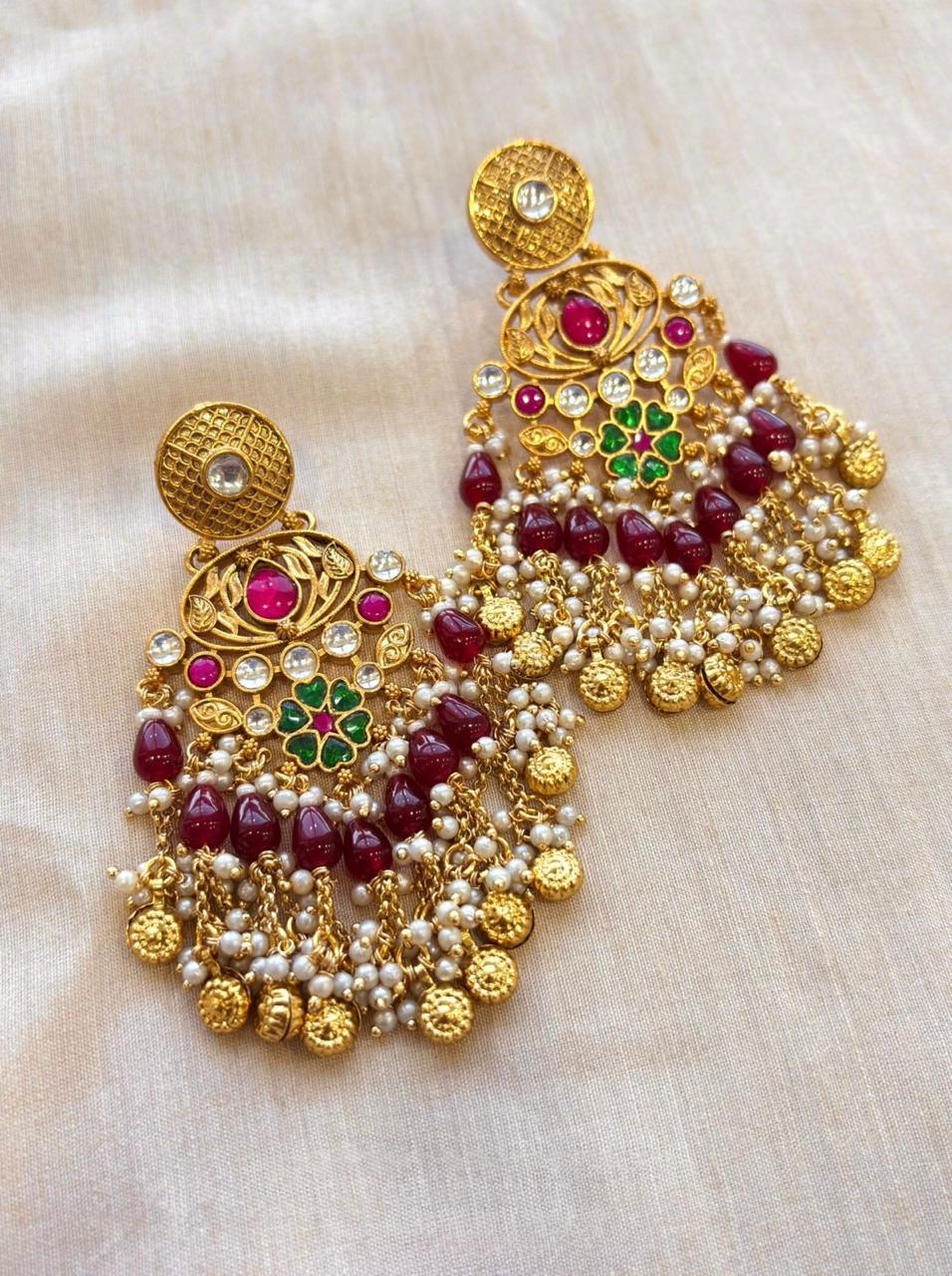 Pachi Kundan Chandbali