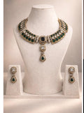 Premium Green Drop Mossinite Necklace Set