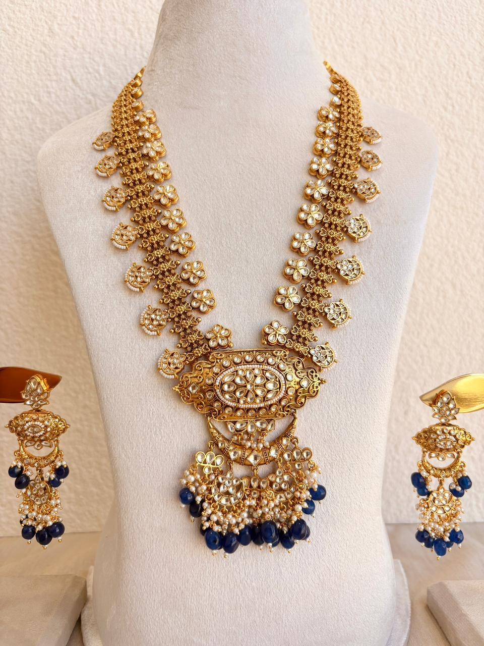 Royal Chandan Kundan Long Necklace Set