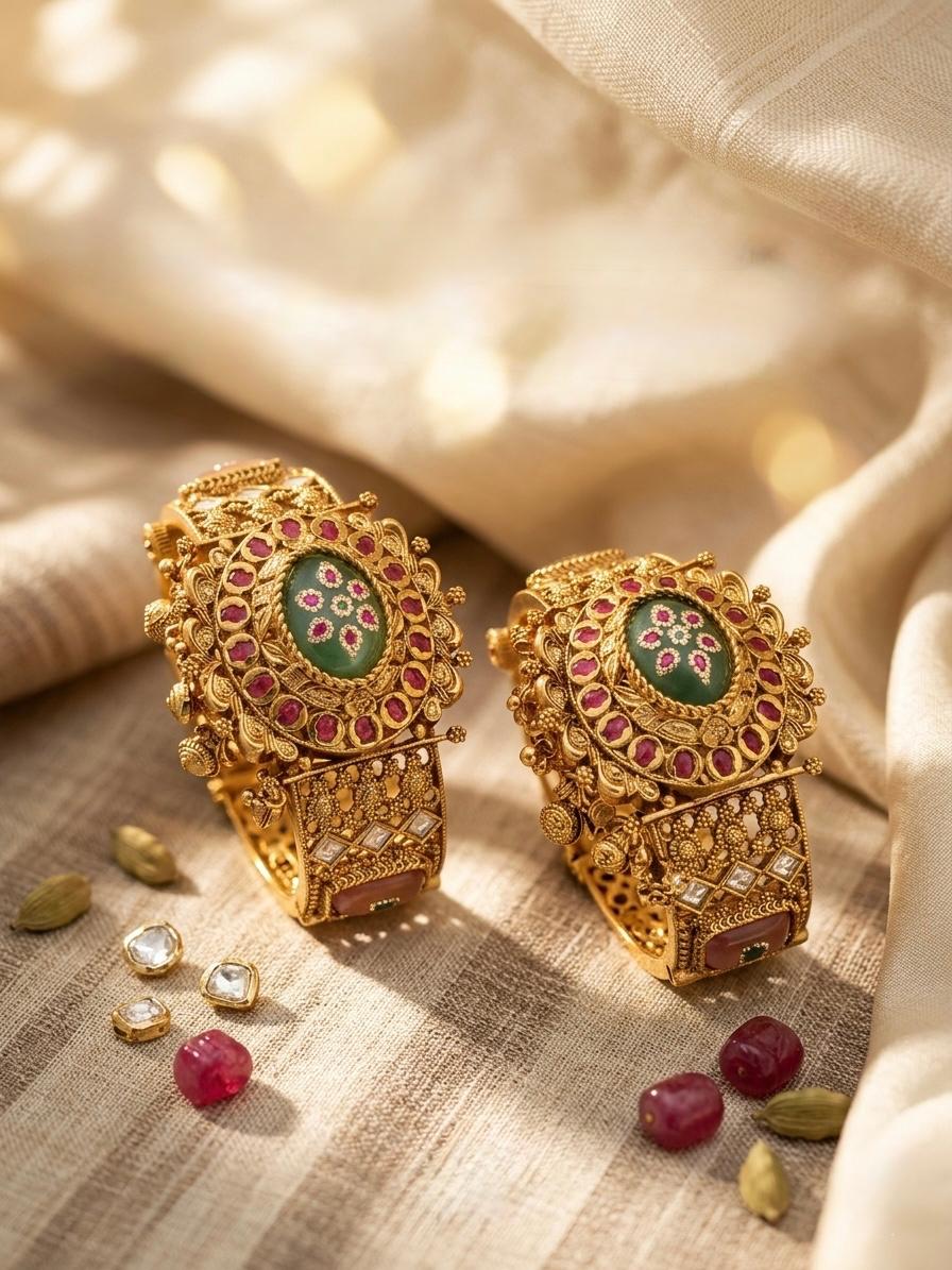 Royal Kundan Openable Kada