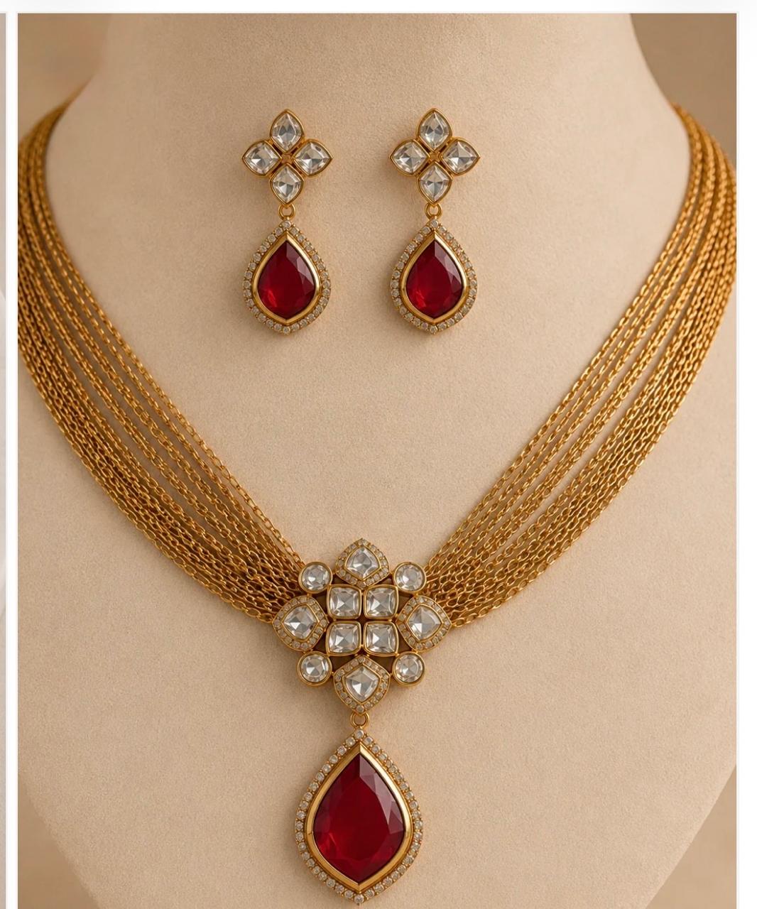 Ruby And Polki Uncut Necklace