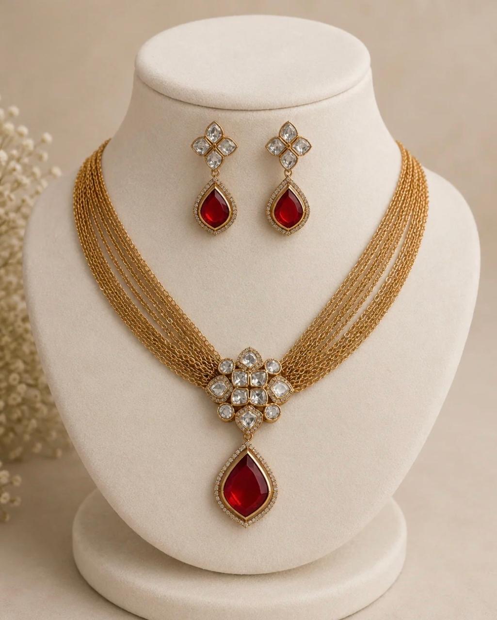 Ruby And Polki Uncut Necklace
