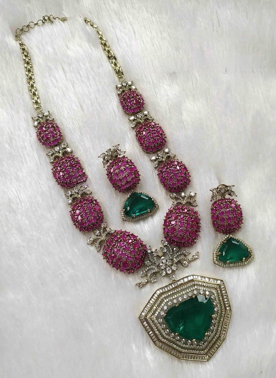 Ruby Emerald Polki Necklace